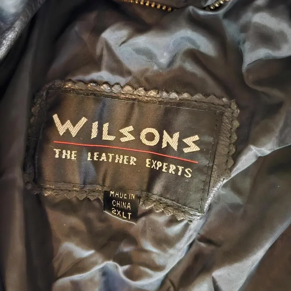 Wilson's Leather Black Bomber Jacket - 2XLT